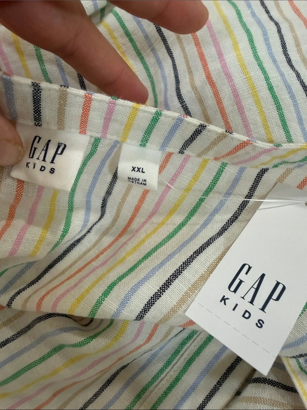 GAP Girls Sz XXL Multicolor Striped Button-Front Cotton Romper NWT